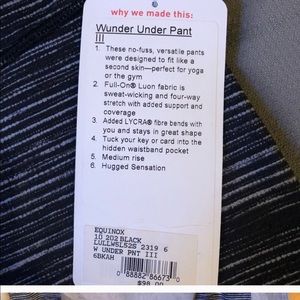 lululemon athletica Black Wunder Under Pant